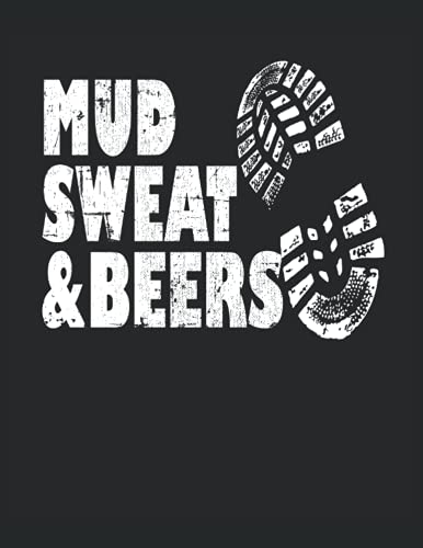 Mud Sweat And Beers Carrera de obstáculos OCR: Cuaderno de notas | Rayas, Carta (21,59 x 27,94 cm), 120 páginas, papel crema, cubierta mate