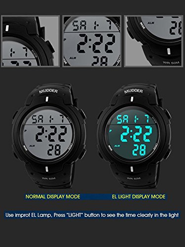 Mudder Reloj Deportivo Digital para Hombre, Estilo Militar, Sumergible a 5 ATM, Multifuncional, Moderno