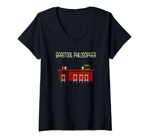 Mujer Diseño filósofo de taburete para profesores y filósofos Camiseta Cuello V
