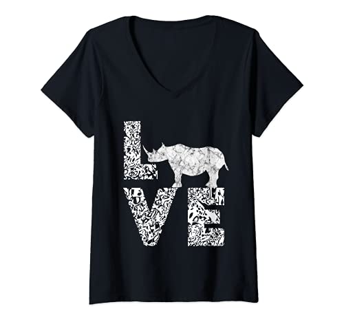 Mujer Rinoceronte Africano Wildness Safari Camiseta Cuello V