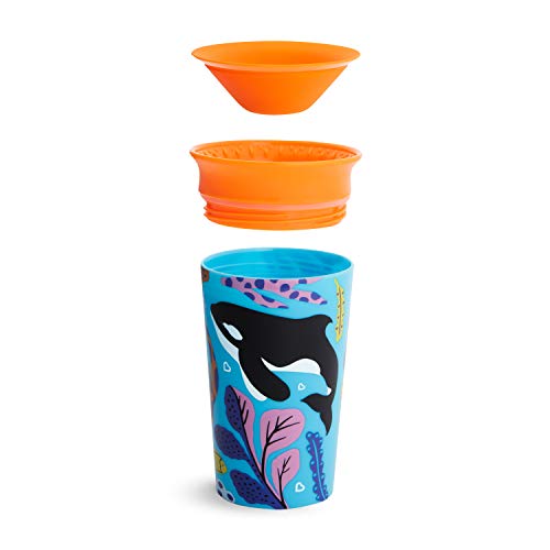 Munchkin Miracle 360 grados Wildlove - Vaso Antiderrames, Set de 2, Oso Polar/Orca, 266 ml