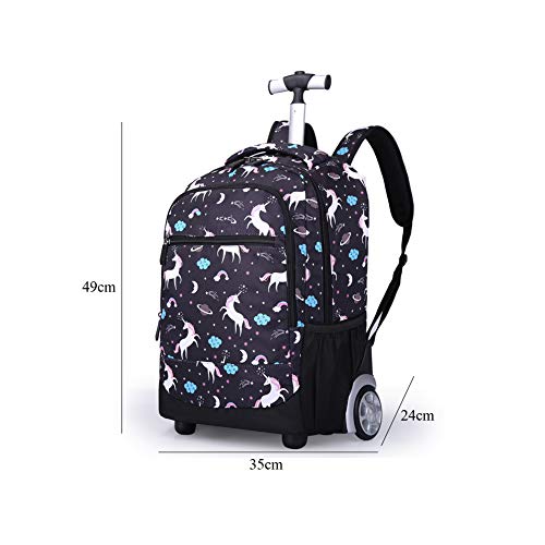 MYALQ Mochilas Infantil Mochila Trolley Mochilas Escolares con Ruedas 49 centímetros 35L Multicolor,g