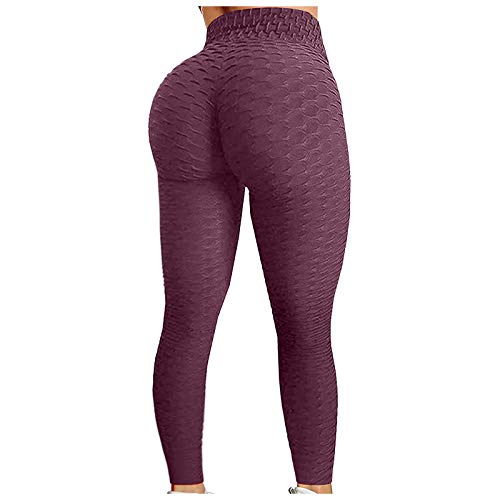 N-B Mallas de Deporte de Mujer Pantalones de Cintura Alta Tallas Grandes Push Up Secado Rápido Running Llanura Colores Leggings Medias Mayas de Deportivas Elásticos Transpirables S- 3XL