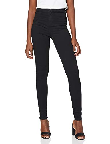 NAME IT Nmella Super HW Jeans Gu304 Noos Vaqueros Slim, Negro (Black), M para Mujer