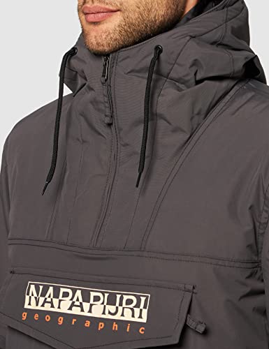 Napapijri SHADE Hombre Invierno con bolsillos Anorak, Gris Oscuro Solid, XXL