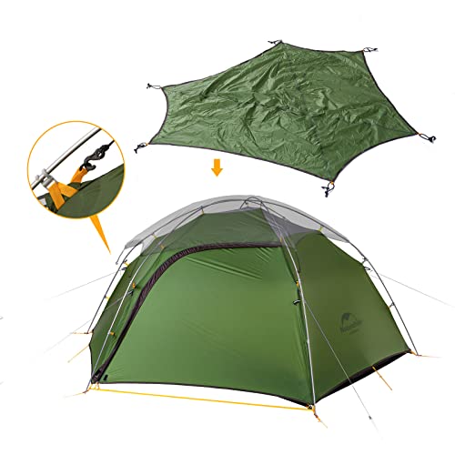 Naturehike Cloud Peak Carpa Hexagonal Carpa Mochila de 4 Estaciones Adecuada para Trekking al Aire Libre Campamento para 2-3 Personas con Tapetes (Verde)