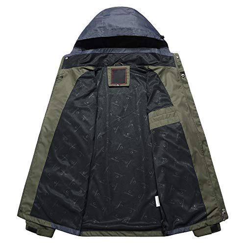 Naudamp Chaqueta Impermeable Softshell para Hombre Chaqueta de Senderismo Ligera a Prueba de Viento al Aire Libre Abrigo con Capucha Cortavientos