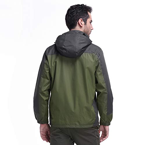 Naudamp Chaqueta Impermeable Softshell para Hombre Chaqueta de Senderismo Ligera a Prueba de Viento al Aire Libre Abrigo con Capucha Cortavientos