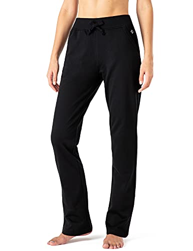 NAVISKIN Pantalones con Forro Polar para Mujer Pants Casuales Pantalón Atlético Deportivo de Running Correr Térmicos Chándal Deporte Yoga Fitness Entrenamiento con Bolsillos Laterales Negro,L