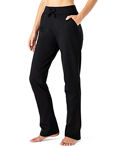 NAVISKIN Pantalones con Forro Polar para Mujer Pants Casuales Pantalón Atlético Deportivo de Running Correr Térmicos Chándal Deporte Yoga Fitness Entrenamiento con Bolsillos Laterales Negro,L