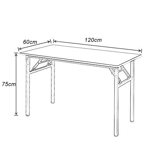 Need Mesa Plegable 120x60cm Mesa de Ordenador Escritorio de Oficina Mesa de Estudio Puesto de Trabajo Mesas de Recepción Mesa de Formación, Blanco