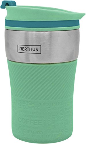 NERTHUS Taza Termo de Doble Pared, Acero Inoxidable, Turquesa, 250 ml, 1 Unidad (Paquete de 1)