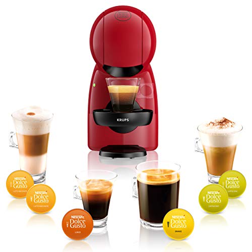 Nescafé Dolce Gusto Piccolo XS Krups KP1A05. Cafetera de cápsulas 15 bares de presión, capacidad 0.8L, bebidas frías o calientes, modo Eco, 30 tipos café, bandeja regulable 3 alturas