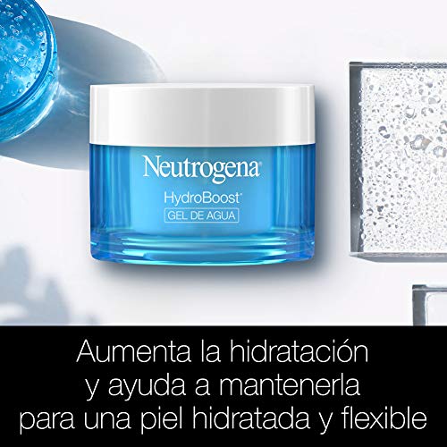 Neutrogena Hydro Boost Gel de Agua, Crema Hidratante Facial para Pieles Normales y Mixtas con Ácido Hialurónico, 2x50 ml