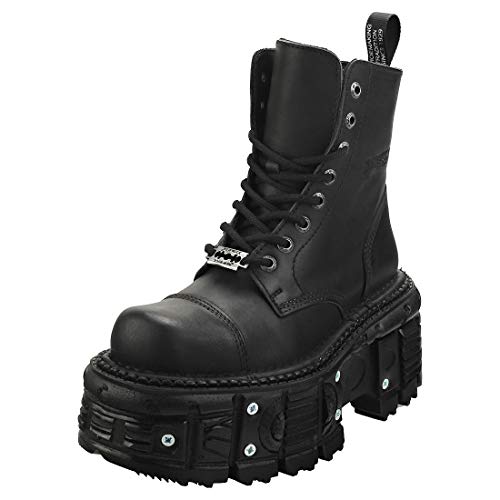 NEW ROCK M-TANK083-C1 Botines para Mujeres Botas de caña Baja, Negro, 39 EU