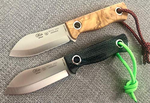 NIETO - 1046-Y. Cuchillo Miguel Nieto MINI SIOUX NESSMUK. Mango de Yute. Hoja 8 cm. Funda cuero. Herramienta para Caza, Pesca, Camping, Outdoor, Supervivencia y Bushcraft