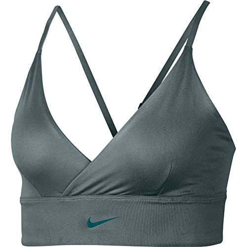 NIKE CT3781-387 W NK Indy Textured Shine Bra Sports Bra Womens hasta/(Dark Teal Green) S