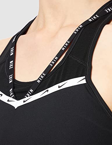 NIKE DD1451 W NK DF SWSH STRPY LOGO BRA Sports bra women's black/white S