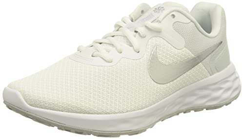 Nike Revolution 6, Road Running Shoe Mujer, White/Metallic Silver-Pure Platinum, 38 EU