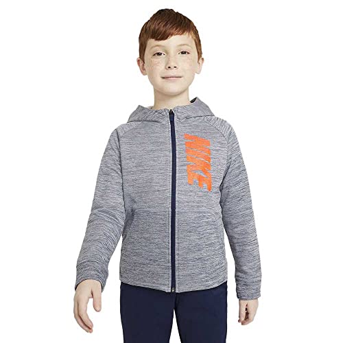 NIKE Sudadera con Capucha Unisex para niños Therma GFX FZ, Unisex niños, CU9087, Azul Marino/Azul Marino / Hyper Crimso., Large