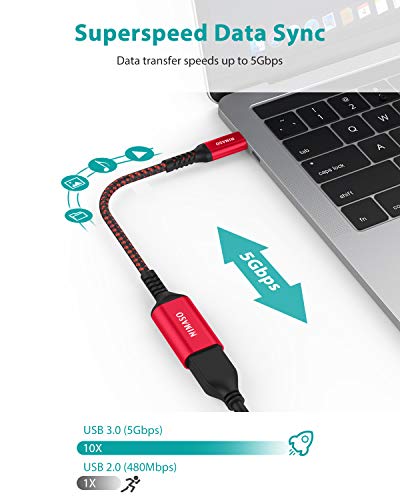 NIMASO Adaptador USB C a USB 3.0 OTG USB C 5 Gbps [2 Piezas],Cable OTG Tipo C para iPad Pro 2020,MacBook Pro 2018,MacBook Air 2020,Samsung Galaxy S20 Note 10,Huawei P30,Google Pixel 3XL y Otro USB C