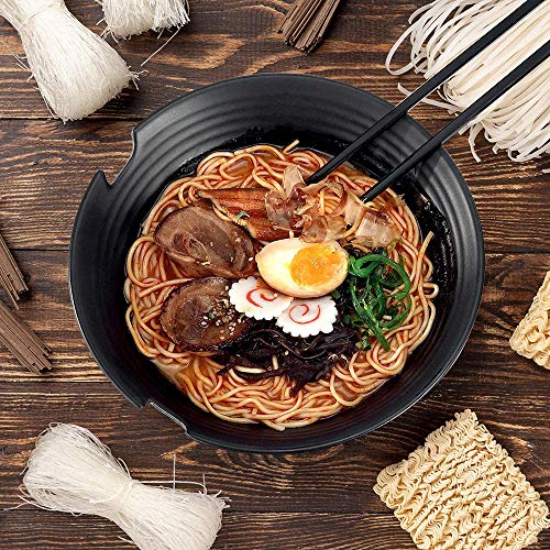 Noble Createaprototype Japonés Conjuntos de Cuencos de Ramen (6 Piezas), Tazón de Sopa de Fideos Ramen japoneses Grandes de 37 Oz, Cuencos de Melamina de Plástico Duro, para Fideos, Pho, Fideos, Udon