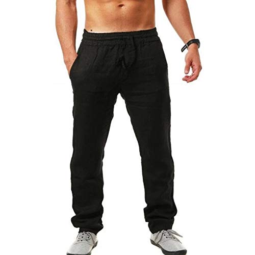 NOBRAND Primavera y Otoño Nuevos Hombres Grande Hip-hop Transpirable Algodón Cáñamo Ocio Pantalones Deportes Pantalones Hombres