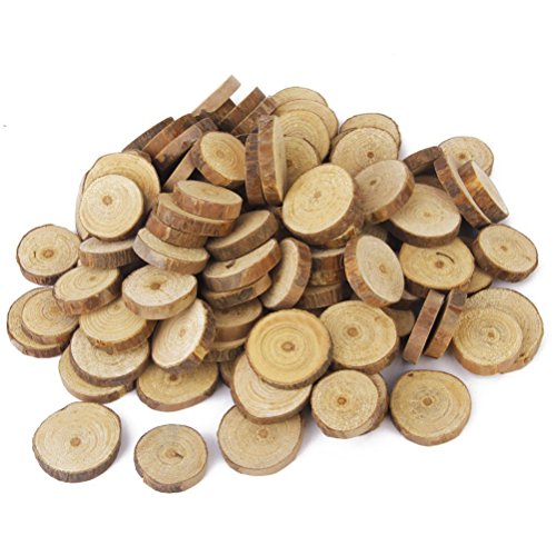 NUOLUX 1,5 a 3 cm de madera para discos Log rodajas DIY métiers boda 100pcs decorativo