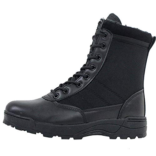 Nvshiyk Hombres Botas de Nieve Zapatos de Alquiler de Altas Caminatas Botas de Invierno universales Hombres Que Caminan vellón para Mantenerse cálido Cómodo Invierno cálido (Color : Black, Size : 42)