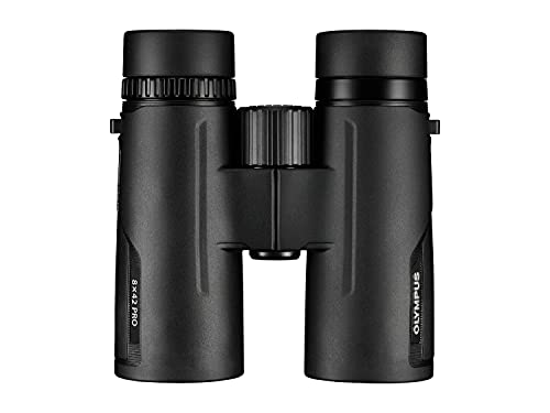 Olympus Prismáticos 8x42 PRO Visión natural, clara, luminosa, robustos, resistentes agua/niebla/repelente de aceite, sencillo - para viajar, hacer senderismo, deportes, observación a corta distancia