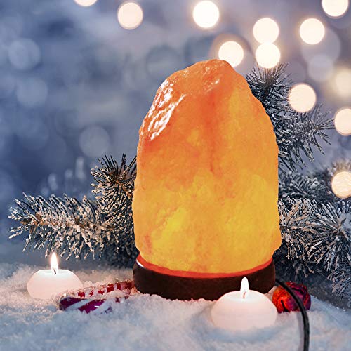 OM Home Lampara de Sal Natural Original Himalaya (USB monocromo menos de 1KG) Para Calmar El Cuerpo y La Mente, Piedra de Sal Lampara Para Purificar El Aire, Salt Lamp Night Light