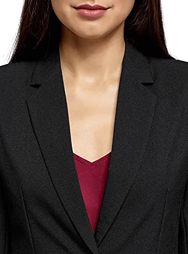 oodji Ultra Mujer Chaqueta Básica Ajustada, Negro, ES 40 / M