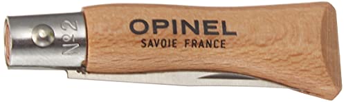 Opinel O001070 Navaja con Hoja de Acero Inoxidable, Unisex, Beige, 3.5 cm