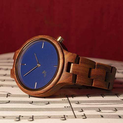 Opis UR-F1 (Sándalo Rojo) Reloj de Madera para Mujer/Reloj de Pulsera de Madera/Reloj Pulsera Vintage para Mujer