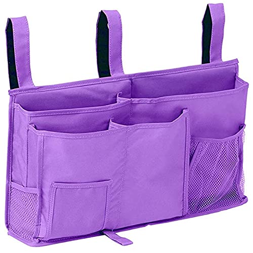 Organizador Para Colgar - Gran Capacidad 8 Bolsillos Bolsa de Almacenamiento,Organizador de Cama para móvil,para Literas, Dormitorios, Barandillas, Cochecito,Cuna y Silla(Violeta)