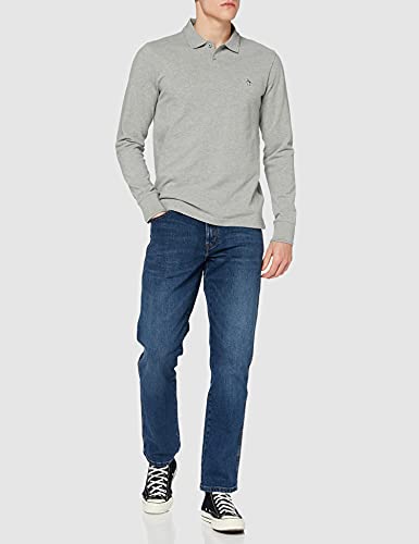 ORIGINAL PENGUIN Sticker Pete Raised Rib Polo, Gris (Rain Heather 080), X-Small para Hombre