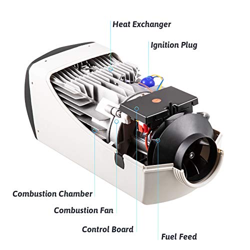 Orion Motor Tech Calentador de Aire Diesel 5KW 12V para Camiones y Automóviles Calefacción Estacionaria de Diesel con Panel de LCD y Control Remoto Air Diesel Heater de Alta Eficiencia