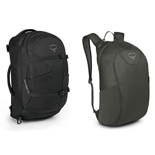 Osprey Farpoint 40 Men'S Travel Pack - Volcanic Grey (M/L) + Ultralight Stuff P Mochila, Unisex Adulto, Gris (Shadow Grey), O/S