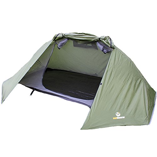 Outdoorer Tente de Randonnée pour 1–2 Personnes, Tente Trek It Easy 2, Vert, Léger, Faible Pack Mètre, Armature en Aluminium Léger avec Fonction Montage Rapide