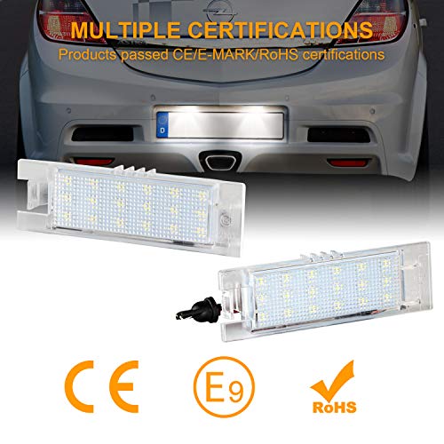 OZ-LAMPE Luz de matrícula LED 3528 SMD LED iluminación de la matrícula blanco para Ope-l Zafira B Vectra C Corsa C Corsa D Insigina Astra J Astra H Adam Cascada Meriva A Meriva B Tigra Twin Top