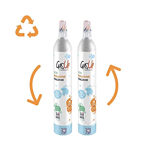 Pack 2 Cilindro CO2, 60 lt. GasUp. Recargable en la plataforma SCYSE. (Compatible con gasificadoras GasUp, Philips, Sodastream)