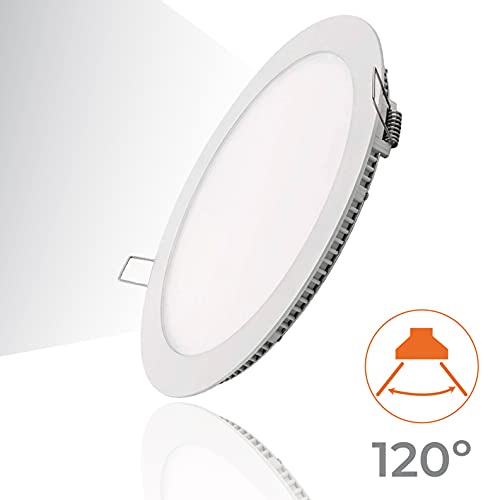 Pack 3x Panel Downlight LED redondo plano. 220mm, 20W. Color Blanco Calido (3000K). 1800 Lumenes . Driver incluido.