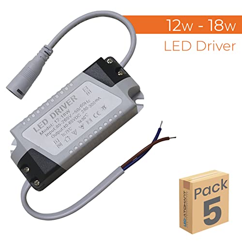 Pack 5x Driver Downlight - Panel- Plafon Led 12-18W DC para todo tipo de panel o plafon LED Standard. Cumple CE y ROHS.