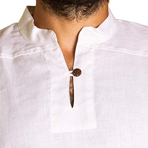 PANASIAM Shirt, Hemp, White, M, LS