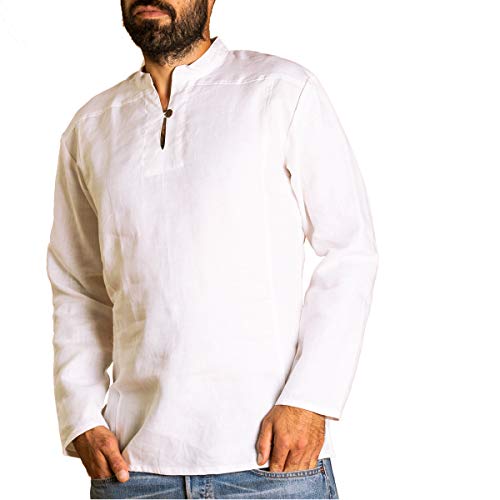 PANASIAM Shirt, Hemp, White, M, LS