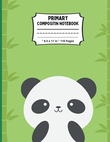 Panda Primary Composition Notebook k-2: Dotted Midline and Picture Space, Grades K-2 Composition School Exercise Book | Primary Composition Notebook ... to Three (Draw and Write Exercise Book)