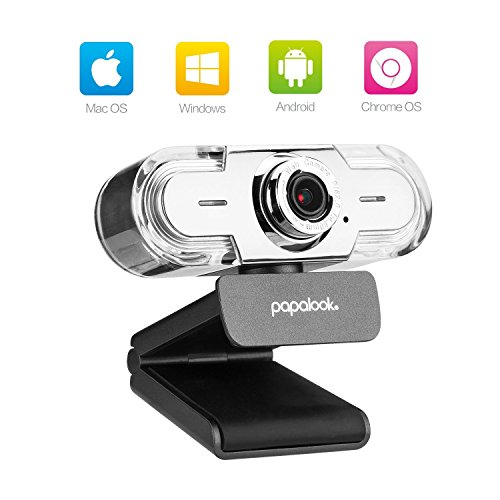 papalook PC Webcam 1080P, PA452 Pro Web Camera Videollamadas Full HD con Micrófono, Enfoque Manual y Cámara USB para Computadora de Escritorio/Portátil/Tableta/Mac, Funciona con Skype, Zoom, WebEx