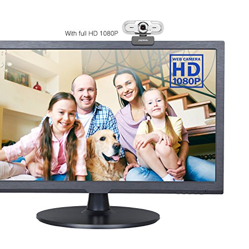 papalook PC Webcam 1080P, PA452 Pro Web Camera Videollamadas Full HD con Micrófono, Enfoque Manual y Cámara USB para Computadora de Escritorio/Portátil/Tableta/Mac, Funciona con Skype, Zoom, WebEx