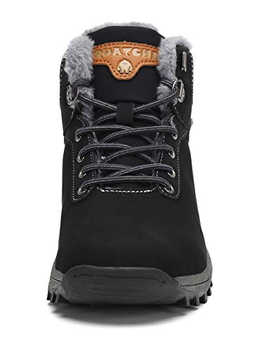 Pastaza Hombre Mujer Botas de Nieve Senderismo Impermeables Deportes Trekking Zapatos Invierno Forro Piel Sneakers Negro,41EU