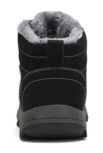 Pastaza Hombre Mujer Botas de Nieve Senderismo Impermeables Deportes Trekking Zapatos Invierno Forro Piel Sneakers Negro,41EU